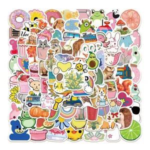 Cute cartoon stickers aesthetic vinyl waterproof decals for luggage phone case journaling pack