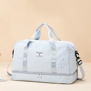 Multifunctional Travel Duffel Bag Large Capacity Gym Sports Bag Oxford Cloth Overnight Weekender Bag with Shoe Compartment