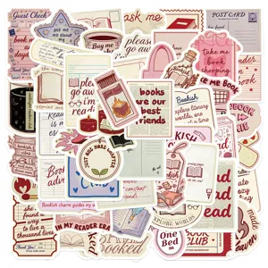 Vintage Bookish Aesthetic Quotes Stickers Waterproof PVC Decals For Scrapbook Journal Skateboards Water Bottles