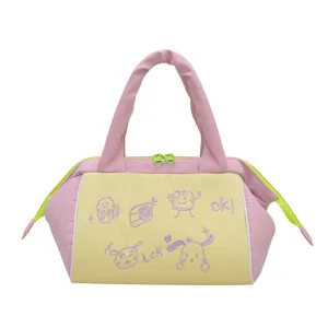 Süße tragbare Kosmetiktasche im INS-Stil mit Pompompurin-Stickerei und Kontrastfarben