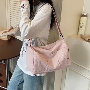 Japanese Minimalist Travel Bag Large Capacity Oxford Cloth Weekender Duffel Bag Lightweight Casual Luggage Bag