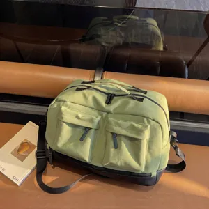 Borsa da viaggio verde grande capacita borsone weekend con tracolla regolabile o