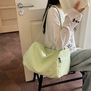 Lightweight crossbody fitness duffel bag, casual travel storage bag with large capacity.
