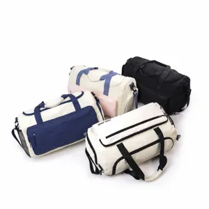Large capacity travel duffel bag fitness sports luggage bag with wet dry separation
