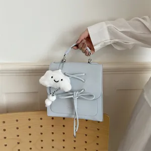 Damen Mini Rucksack Umhängetasche Kunstleder Koreanischer Stil Schleife Süßes Mädchen Lässige Schultertasche Tagesrucksack