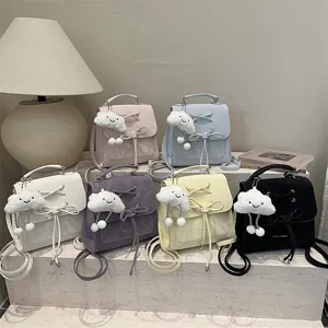 Vielseitiger Rucksack im koreanischen Stil mit Schleife und Wolkenanhänger, in 6 Farben