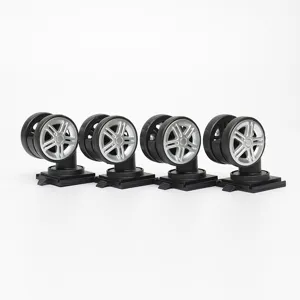Close-up of four durable black and silver universal swivel wheels for luggage bags