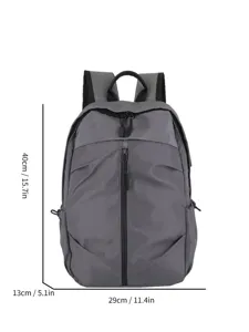 Mochila casual gris de gran capacidad para hombre, medidas 40x29x13cm