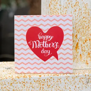 Biglietto Auguri Quadrato Mini Creativo Festa della Mamma Set Cartoncino Stampato Cuore Benedizione Cartolina Ringraziamento Busta Regalo Accessori