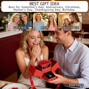 Bewaarde roos geschenkdoos met hartketting romantisch cadeau voor vrouwen op speciale dagen