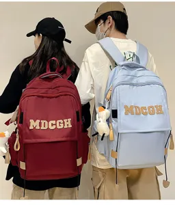 Sacs à dos scolaires élégants de grande capacité en bordeaux et bleu clair moderne