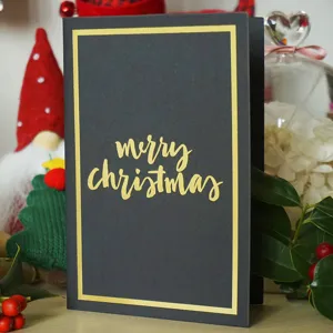 Tarjeta De Felicitacion De Navidad De Papel Retro Con Sobre Dorada Tarjeta De Navidad Para Año Nuevo