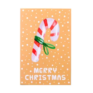 Mini Christmas greeting card with candy cane design and Merry Christmas greeting