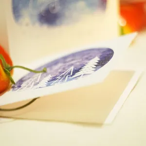 Carte de vœux de Noël exquise avec motif ciel étoilé et enveloppe incluse