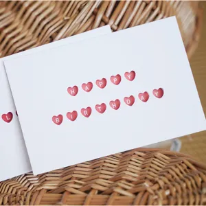 Minimalist Laser Cut Heart Hollow Out Greeting Card With Envelope For Birthday Valentine Wedding Anniversary Gift White Paper Card
