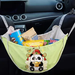 Multifunktionaler Auto-Rücksitz-Organizer mit süßem Panda-Druck für Stauraum