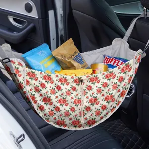 Bolsa organizadora floral para respaldo de asiento de coche accesorios interior