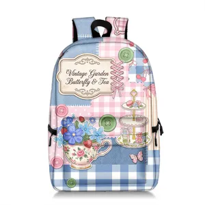 Große Kapazität Schulrucksack Für Jugendliche Patchwork Floral Bedruckte Studententasche Ergonomischer Rückenschutz Reise-Daypack