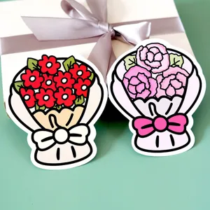 Biglietti d'Auguri a Bouquet di Fiori Cartone Animato Con Buste Girasole Tulipano Rosa Floreale Fatto a Mano Biglietti di Ringraziamento