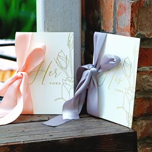 Biglietti Per Promesse Matrimoniali Per Sposa E Sposo Carta Speciale Stampa A Caldo Oro Minimalista Stile Ins Libro Discorsi Cerimonia Con Pagina Interna Senza Nastro