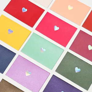Buste Mini in Carta Perlata a Cuore con Stampa a Caldo Laser Stile INS Materiali per Confezionamento Carte Regalo per Matrimonio Compleanno