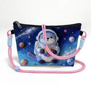 Damen Süße Filz Cartoon Tierdruck Umhängetasche Große Kapazität Crossbody Bag Für Arbeit Pendeln Alltag Polyester Tasche