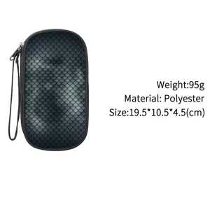 Tragbare schwarze Datenspeichertasche mit Fischschuppen-Textur und Handschlaufe