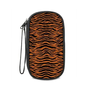 Portable tiger stripe digital storage bag for cables and chargers with a wrist strap