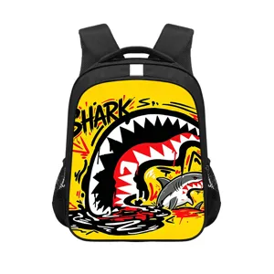 Graffiti Stijl Ergonomische Schoolrugzak Voor Kinderen Polyester Ademend Schooltas Met Reflecterende Strip