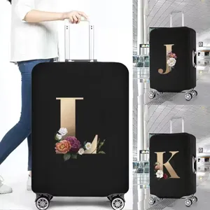 Alphabet Floral Bedruckt Koffer Schutzhülle Elastisch Staubdicht Kofferprotektor Reisen Taschenzubehör
