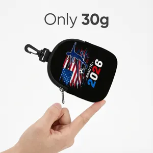 Mini porte-monnaie léger 30g imprimé football Coupe du Monde 2026 avec mousqueton