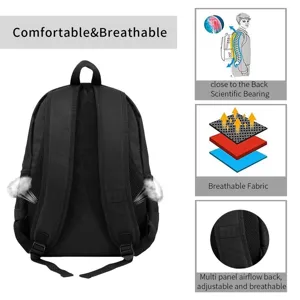 Ergonomic 16-inch student backpack with breathable multi-panel airflow back design