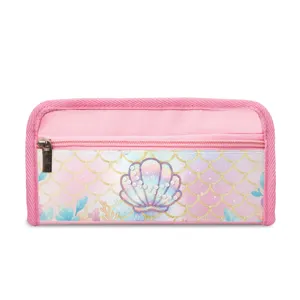 Κασσετίνα από Πολυεστέρα με Αποτύπωμα Γοργόνα Μεγάλη Χωρητικότητα Τετράγωνη Θήκη Γραφικής Ύλης για Μαθητές Σχολείου Παιδιά Ροζ Τσάντα Μακιγιάζ με Φερμουάρ