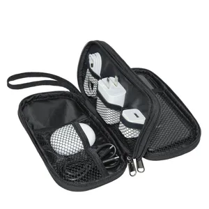Tragbare doppelschichtige Elektronik-Organizer-Tasche für Kabel und Ladegeräte, Reiseetui