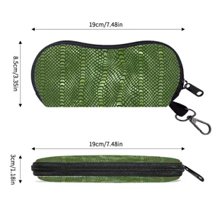 Green snakeskin print eyewear pouch dimensions 19x8.5x3cm portable protective case