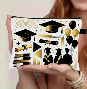 Detailansicht der Graduation-Aufbewahrungstasche mit gold-schwarzem Druck