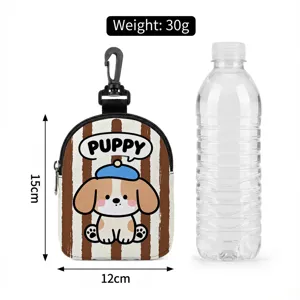 Detailed view of portable dog treat training pouch showing dimensions and light 30g weight