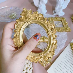 Vintage Mini Gold Bilderrahmen Europäischer Stil Fotografie Requisite Schmuck Hintergrund