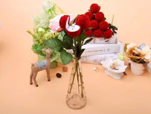 Boîte à bague rose avec tige coffret cadeau bijoux velours pour demande en mariage fête