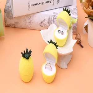 Pineapple jewelry box detail showing cute cartoon fruit design for rings and stud earrings storage.