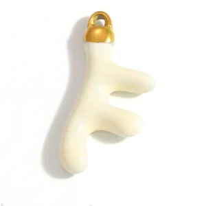 Detail van crème koraal hanger met 18k vergulde borgtocht voor DIY sieraden maken en accessoires