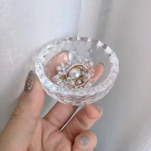 Transparant glas sieraden schaaltje kristal kleine ring opslag houder display