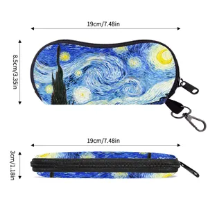Dimensions of Starry Night oil painting pattern portable zipper eyeglasses pouch
