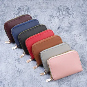 Porte-Cartes en Accordéon en Cuir PU pour Femmes Petit Grande Capacité Porte-Monnaie Couleur Unie Petit Portefeuille