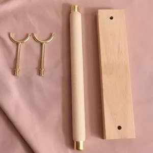 Wooden ring display stand components velvet vertical rod metal brackets jewelry holder parts