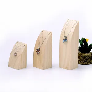 Houten ketting display standaard set van drie sieraden houder voor vitrine winkel