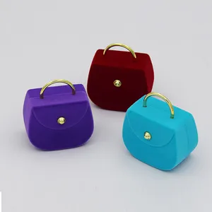 Samt Handtasche Schmuckkästchen für Ringe Ohrringe Halsketten tragbare Geschenketasche
