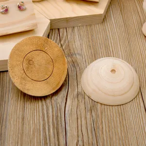 Solid wood bracelet display stand wooden semicircle prop for jewelry showcase photography