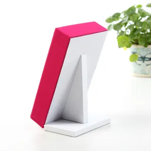 Velvet jewelry display stand ring holder earring storage rack showcase organizer tray white red