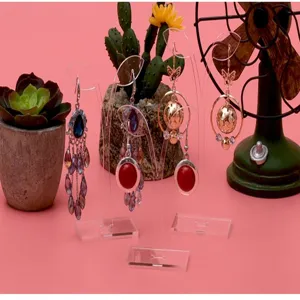 Transparante acryl oorbellen display standaard detailweergave voor sieraden opbergen.